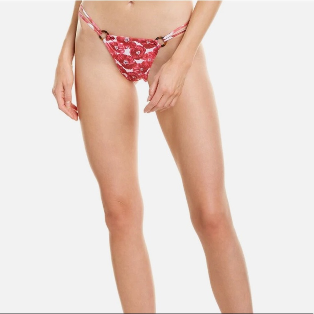 JUILLET Emma Bikini Bottom Pink Poppy Floral Medium NWT